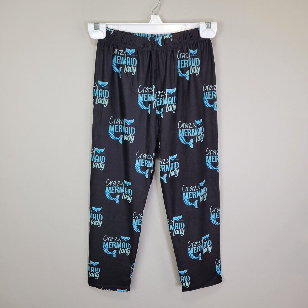 Crazy Mermaid Lady Polyester Spandex Capri Leggings One Size Fits All